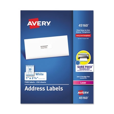 Avery Dennison LABEL, ADD, LSR, 30-UP, WHT 45160